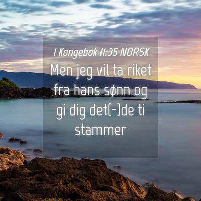 Picture 04 - 1 Kongebok 11:35 NORSK - Men jeg vil ta riket fra hans sønn og gi dig - Bible Verse Picture