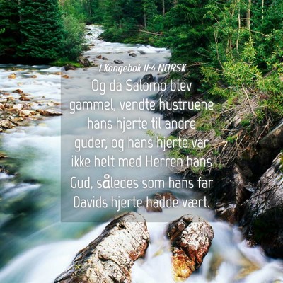 Picture 04 - 1 Kongebok 11:4 NORSK - Og da Salomo blev gammel, vendte hustruene hans - Bible Verse Picture