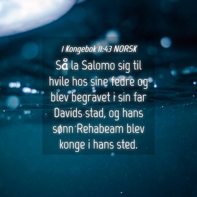 Picture 04 - 1 Kongebok 11:43 NORSK - Så la Salomo sig til hvile hos sine fedre og - Bible Verse Picture