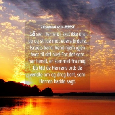 Picture 04 - 1 Kongebok 12:24 NORSK - Så sier Herren: I skal ikke dra op og stride mot - Bible Verse Picture