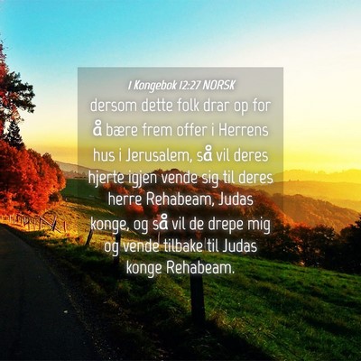 Picture 04 - 1 Kongebok 12:27 NORSK - dersom dette folk drar op for å bære frem offer - Bible Verse Picture