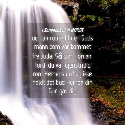 Picture 04 - 1 Kongebok 13:21 NORSK - og han ropte til den Guds mann som var kommet fra - Bible Verse Picture