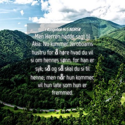 Picture 04 - 1 Kongebok 14:5 NORSK - Men Herren hadde sagt til Akia: Nu kommer - Bible Verse Picture
