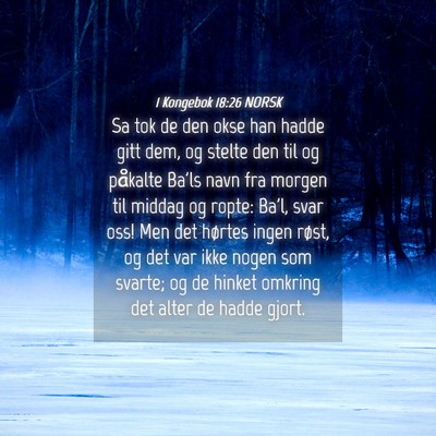 Picture 04 - 1 Kongebok 18:26 NORSK - Sa tok de den okse han hadde gitt dem, og stelte - Bible Verse Picture
