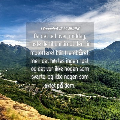 Picture 04 - 1 Kongebok 18:29 NORSK - Da det led over middag, raste de til bortimot den - Bible Verse Picture