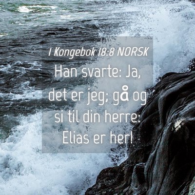 Picture 04 - 1 Kongebok 18:8 NORSK - Han svarte: Ja, det er jeg; gå og si til din - Bible Verse Picture