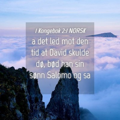 Picture 04 - 1 Kongebok 2:1 NORSK - a det led mot den tid at David skulde dø, bød - Bible Verse Picture
