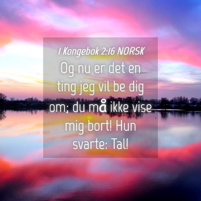 Picture 04 - 1 Kongebok 2:16 NORSK - Og nu er det en ting jeg vil be dig om; du må - Bible Verse Picture