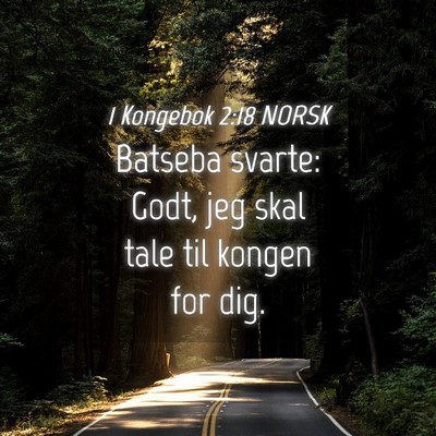 Picture 04 - 1 Kongebok 2:18 NORSK - Batseba svarte: Godt, jeg skal tale til kongen - Bible Verse Picture