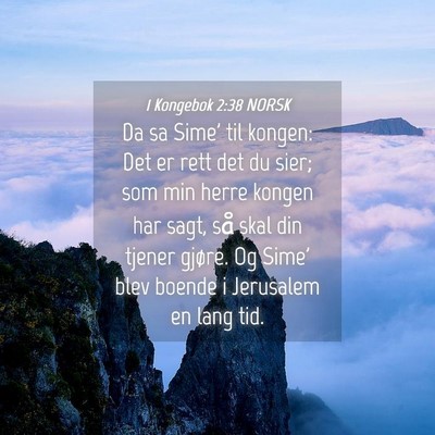 Picture 04 - 1 Kongebok 2:38 NORSK - Da sa Sime' til kongen: Det er rett det du sier; - Bible Verse Picture