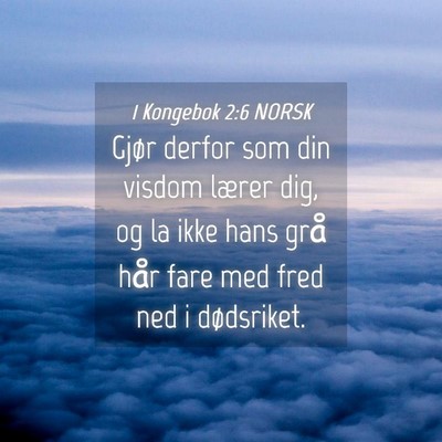 Picture 04 - 1 Kongebok 2:6 NORSK - Gjør derfor som din visdom lærer dig, og la - Bible Verse Picture