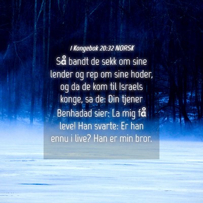 Picture 04 - 1 Kongebok 20:32 NORSK - Så bandt de sekk om sine lender og rep om sine - Bible Verse Picture
