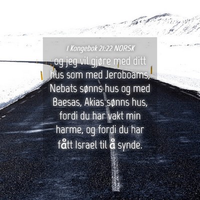 Picture 04 - 1 Kongebok 21:22 NORSK - og jeg vil gjøre med ditt hus som med Jeroboams, - Bible Verse Picture