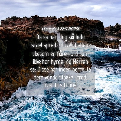 Picture 04 - 1 Kongebok 22:17 NORSK - Da sa han: Jeg så hele Israel spredt utover - Bible Verse Picture