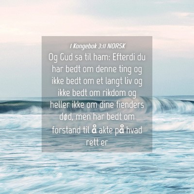 Picture 04 - 1 Kongebok 3:11 NORSK - Og Gud sa til ham: Efterdi du har bedt om denne - Bible Verse Picture