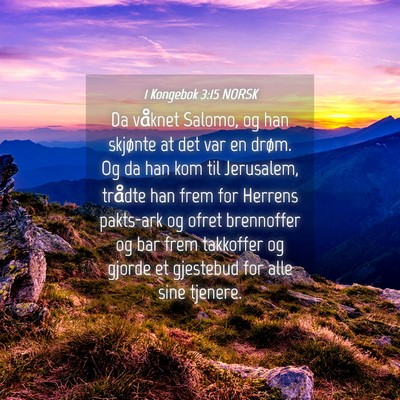 Picture 04 - 1 Kongebok 3:15 NORSK - Da våknet Salomo, og han skjønte at det var en - Bible Verse Picture