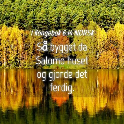 Picture 04 - 1 Kongebok 6:14 NORSK - Så bygget da Salomo huset og gjorde det - Bible Verse Picture