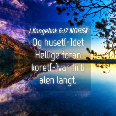 Picture 04 - 1 Kongebok 6:17 NORSK - Og huset(-)det Hellige foran koret(-)var firti - Bible Verse Picture