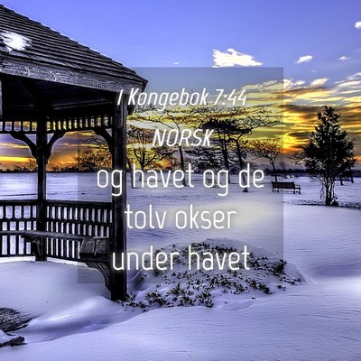 Picture 04 - 1 Kongebok 7:44 NORSK - og havet og de tolv okser under - Bible Verse Picture