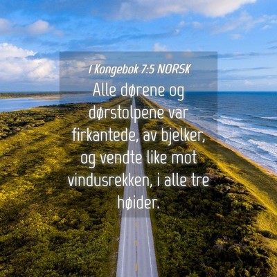 Picture 04 - 1 Kongebok 7:5 NORSK - Alle dørene og dørstolpene var firkantede, av - Bible Verse Picture