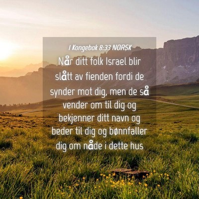 Picture 04 - 1 Kongebok 8:33 NORSK - Når ditt folk Israel blir slått av fienden - Bible Verse Picture