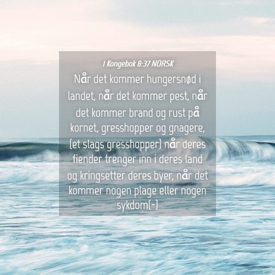 Picture 04 - 1 Kongebok 8:37 NORSK - Når det kommer hungersnød i landet, når det - Bible Verse Picture