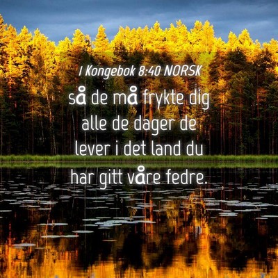 Picture 04 - 1 Kongebok 8:40 NORSK - så de må frykte dig alle de dager de lever i - Bible Verse Picture