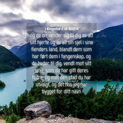 Picture 04 - 1 Kongebok 8:48 NORSK - og de omvender sig til dig av alt sitt hjerte og - Bible Verse Picture