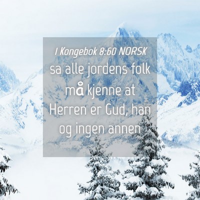 Picture 04 - 1 Kongebok 8:60 NORSK - sa alle jordens folk må kjenne at Herren er Gud, - Bible Verse Picture