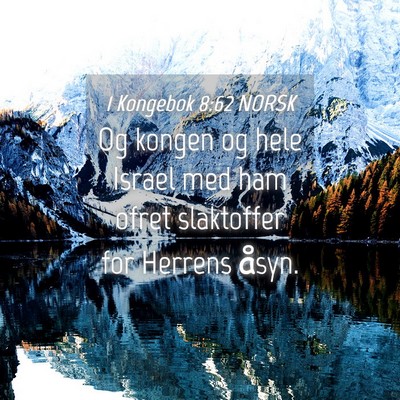 Picture 04 - 1 Kongebok 8:62 NORSK - Og kongen og hele Israel med ham ofret slaktoffer - Bible Verse Picture