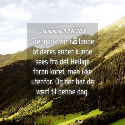 Picture 04 - 1 Kongebok 8:8 NORSK - Stengene var så lange at deres ender kunde sees - Bible Verse Picture