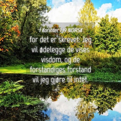 Picture 04 - 1 Korinter 1:19 NORSK - for det er skrevet: Jeg vil ødelegge de vises - Bible Verse Picture