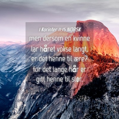 Picture 04 - 1 Korinter 11:15 NORSK - men dersom en kvinne lar håret vokse langt, er - Bible Verse Picture