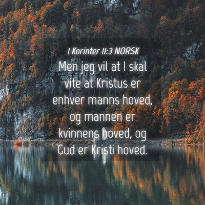 Picture 04 - 1 Korinter 11:3 NORSK - Men jeg vil at I skal vite at Kristus er enhver - Bible Verse Picture