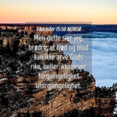 Picture 04 - 1 Korinter 15:50 NORSK - Men dette sier jeg, brødre, at kjød og blod kan - Bible Verse Picture