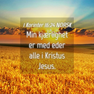 Picture 04 - 1 Korinter 16:24 NORSK - Min kjærlighet er med eder alle i Kristus - Bible Verse Picture