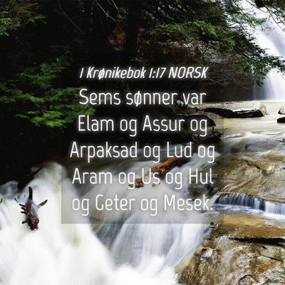 Picture 04 - 1 Krønikebok 1:17 NORSK - Sems sønner var Elam og Assur og Arpaksad og Lud - Bible Verse Picture