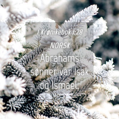 Picture 04 - 1 Krønikebok 1:28 NORSK - Abrahams sønner var Isak og - Bible Verse Picture