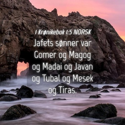 Picture 04 - 1 Krønikebok 1:5 NORSK - Jafets sønner var Gomer og Magog og Madai og - Bible Verse Picture