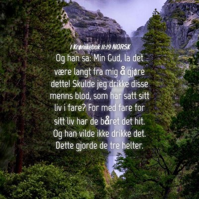 Picture 04 - 1 Krønikebok 11:19 NORSK - Og han sa: Min Gud, la det være langt fra mig å - Bible Verse Picture