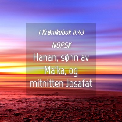 Picture 04 - 1 Krønikebok 11:43 NORSK - Hanan, sønn av Ma'ka, og mitnitten - Bible Verse Picture