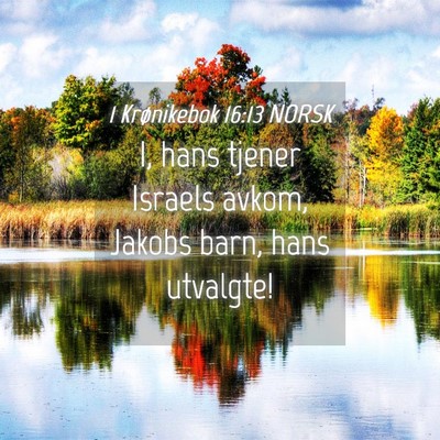 Picture 04 - 1 Krønikebok 16:13 NORSK - I, hans tjener Israels avkom, Jakobs barn, hans - Bible Verse Picture