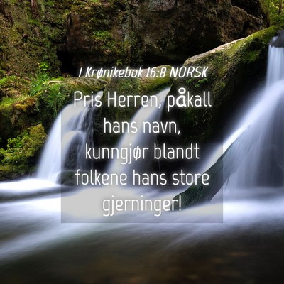 Picture 04 - 1 Krønikebok 16:8 NORSK - Pris Herren, påkall hans navn, kunngjør blandt - Bible Verse Picture