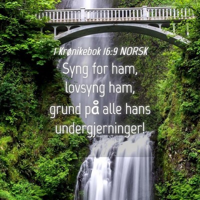 Picture 04 - 1 Krønikebok 16:9 NORSK - Syng for ham, lovsyng ham, grund på alle hans - Bible Verse Picture