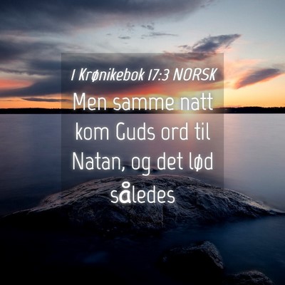 Picture 04 - 1 Krønikebok 17:3 NORSK - Men samme natt kom Guds ord til Natan, og det - Bible Verse Picture