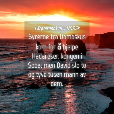 Picture 04 - 1 Krønikebok 18:5 NORSK - Syrerne fra Damaskus kom for å hjelpe Hadareser, - Bible Verse Picture