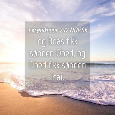 Picture 04 - 1 Krønikebok 2:12 NORSK - og Boas fikk sønnen Obed, og Obed fikk sønnen - Bible Verse Picture