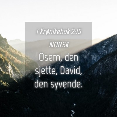 Picture 04 - 1 Krønikebok 2:15 NORSK - Osem, den sjette, David, den - Bible Verse Picture