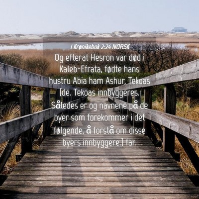 Picture 04 - 1 Krønikebok 2:24 NORSK - Og efterat Hesron var død i Kaleb-Efrata, fødte - Bible Verse Picture