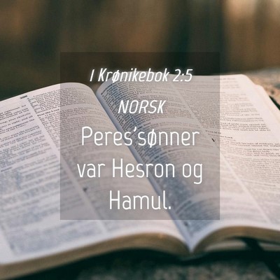 Picture 04 - 1 Krønikebok 2:5 NORSK - Peres'sønner var Hesron og - Bible Verse Picture